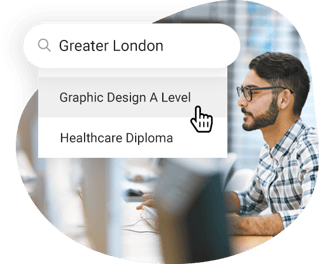 Man searching for training on computer