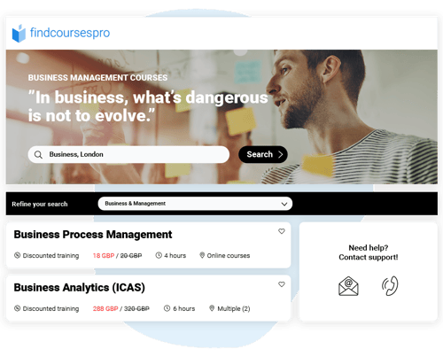 Findcourses PRO system - Sourcing